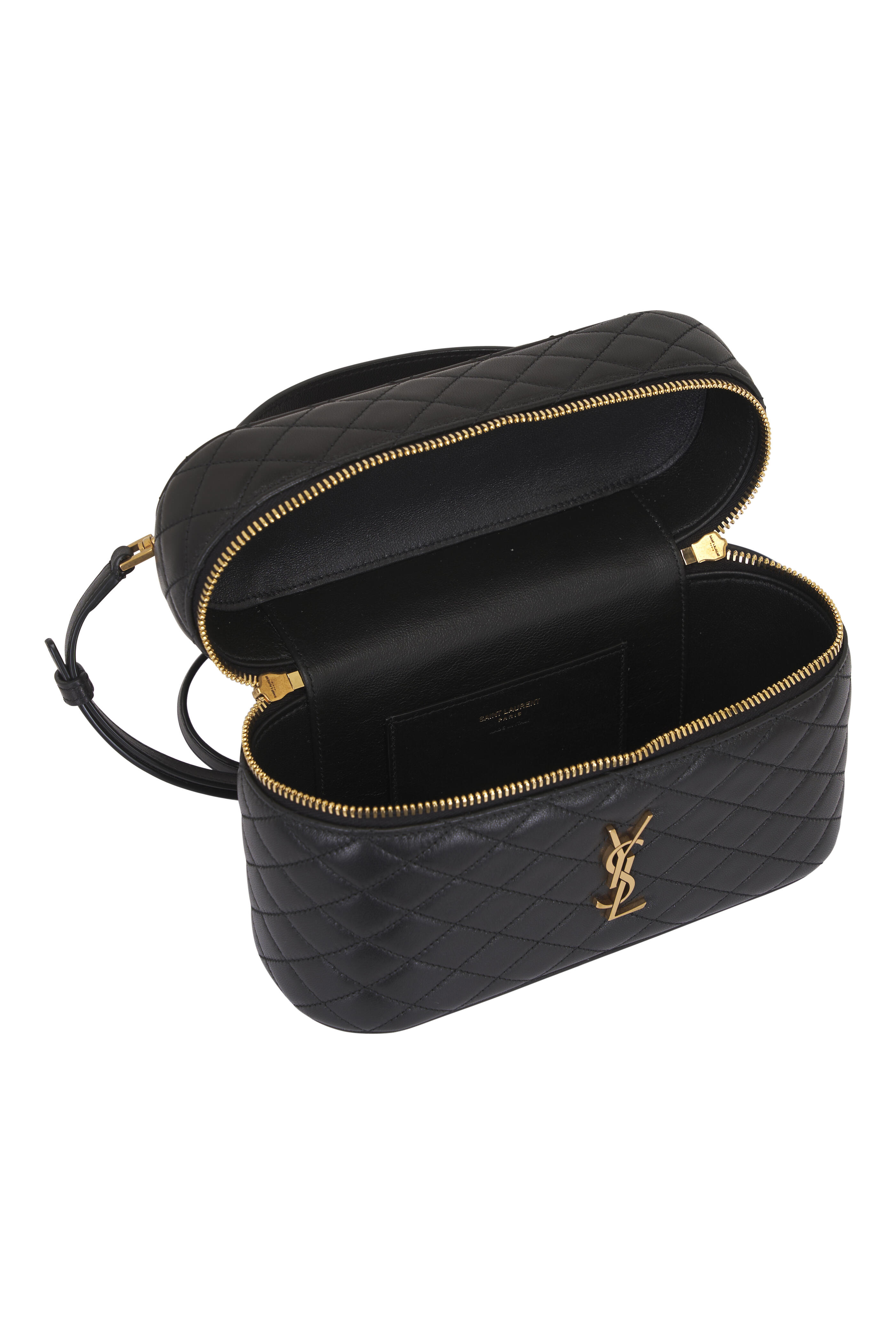 Saint Laurent - Gaby Large Black Quilted Leather Vanity Bag