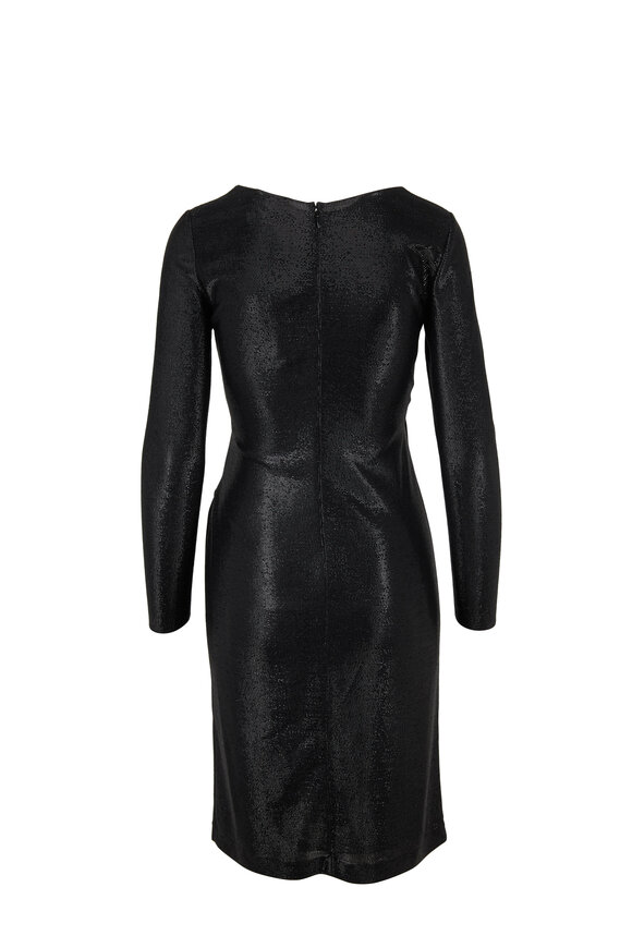 Emporio Armani - Black Lurex Ruched Side Jersey Dress