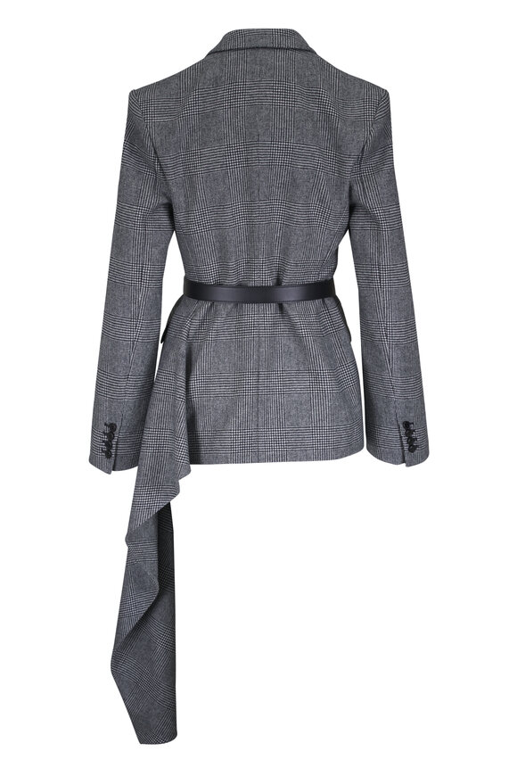 Michael Kors Collection Black & Ivory Glen Plaid Wool & Cashmere Jacket - view 4