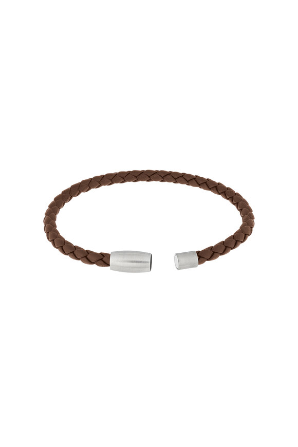 Jan Leslie Brown Woven Leather Bracelet - view 2