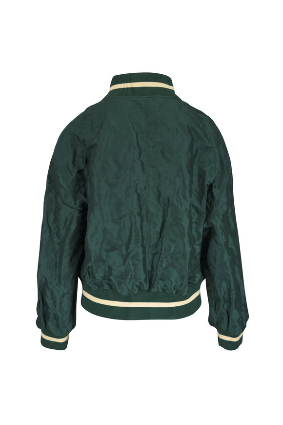 Loewe Dark Green Crinkle Technical Taffeta Bomber Jacket - view 3
