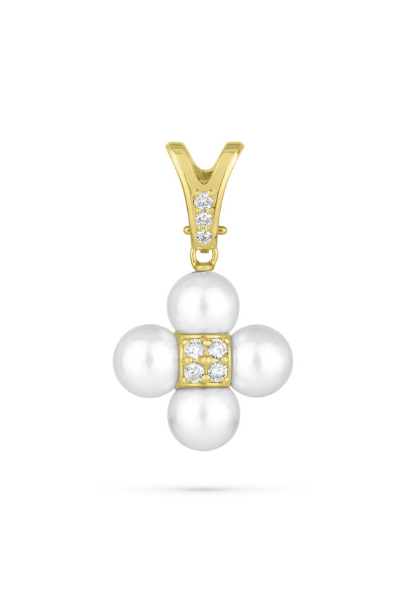 Paul Morelli 18k Yellow Gold Sequence Pearl Charm - view 1