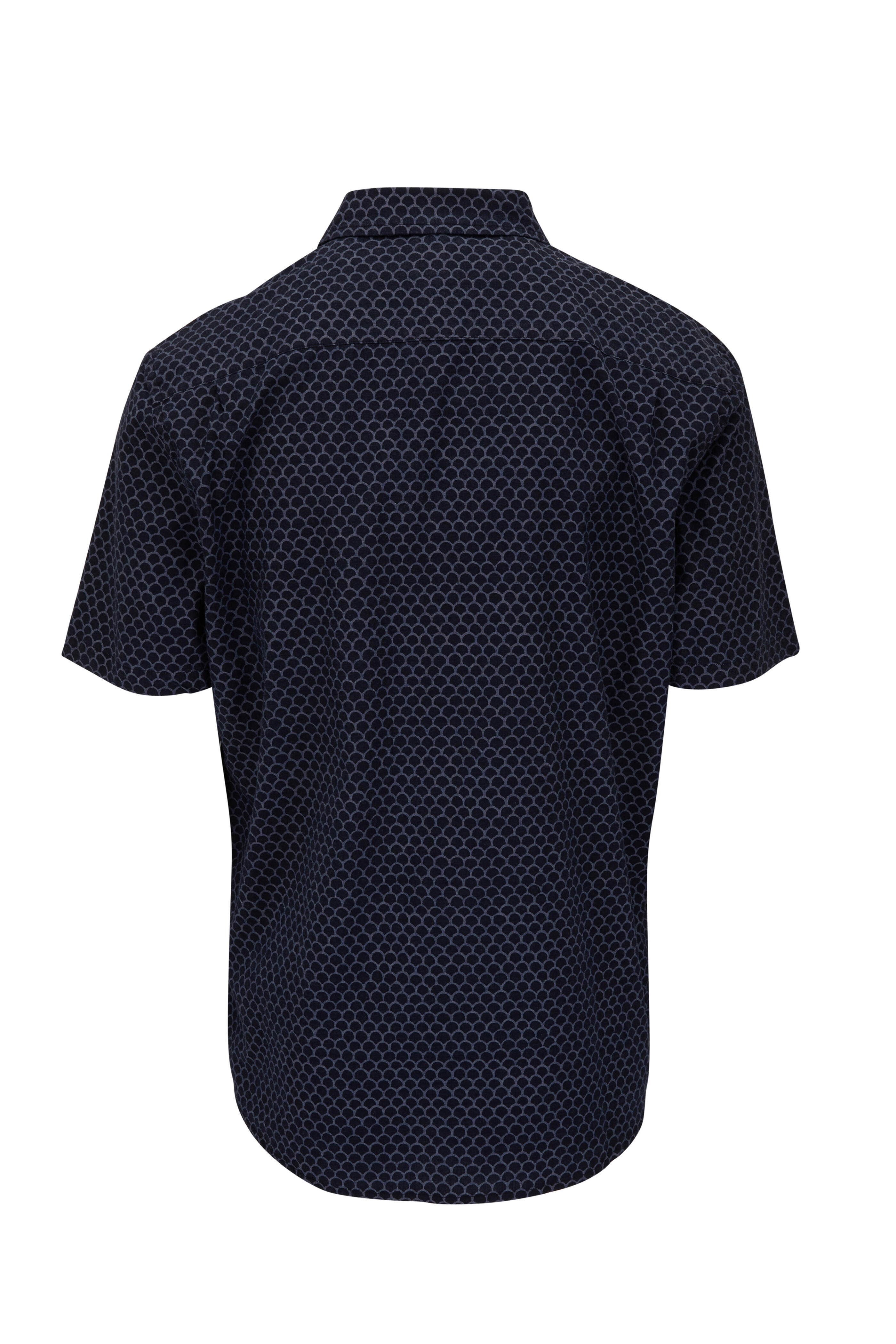 Faherty Brand - Playa Midnight Fish Scale Short Sleeve Shirt