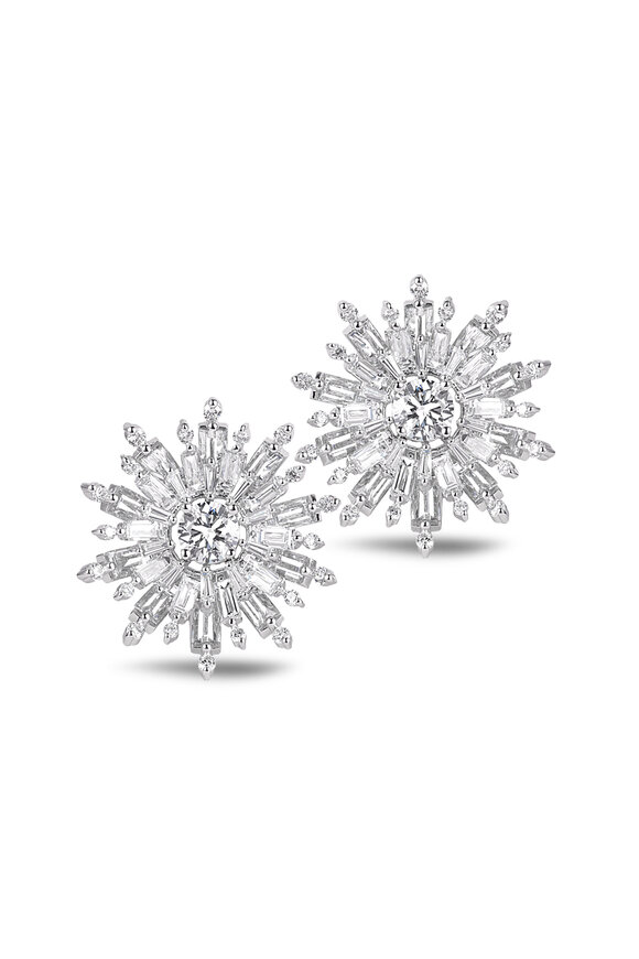 Nam Cho 18-Karat Diamond "Starburst" Flower Earrings - view 1