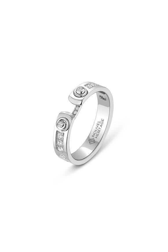 Nouvel Heritage 18k White Gold Tuxedo Diamond Mood Ring - view 1