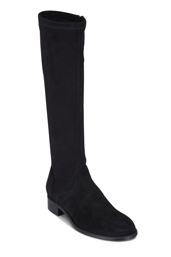 Aquatalia Sabrina Black Suede Tall Boot, 30mm - view 1