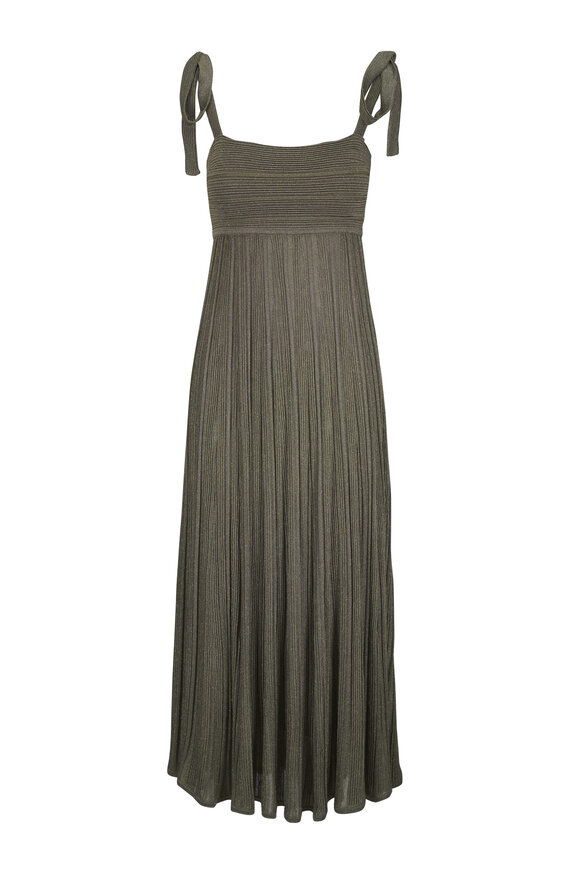 Zimmermann Wanderlust Green Metallic Maxi Dress
