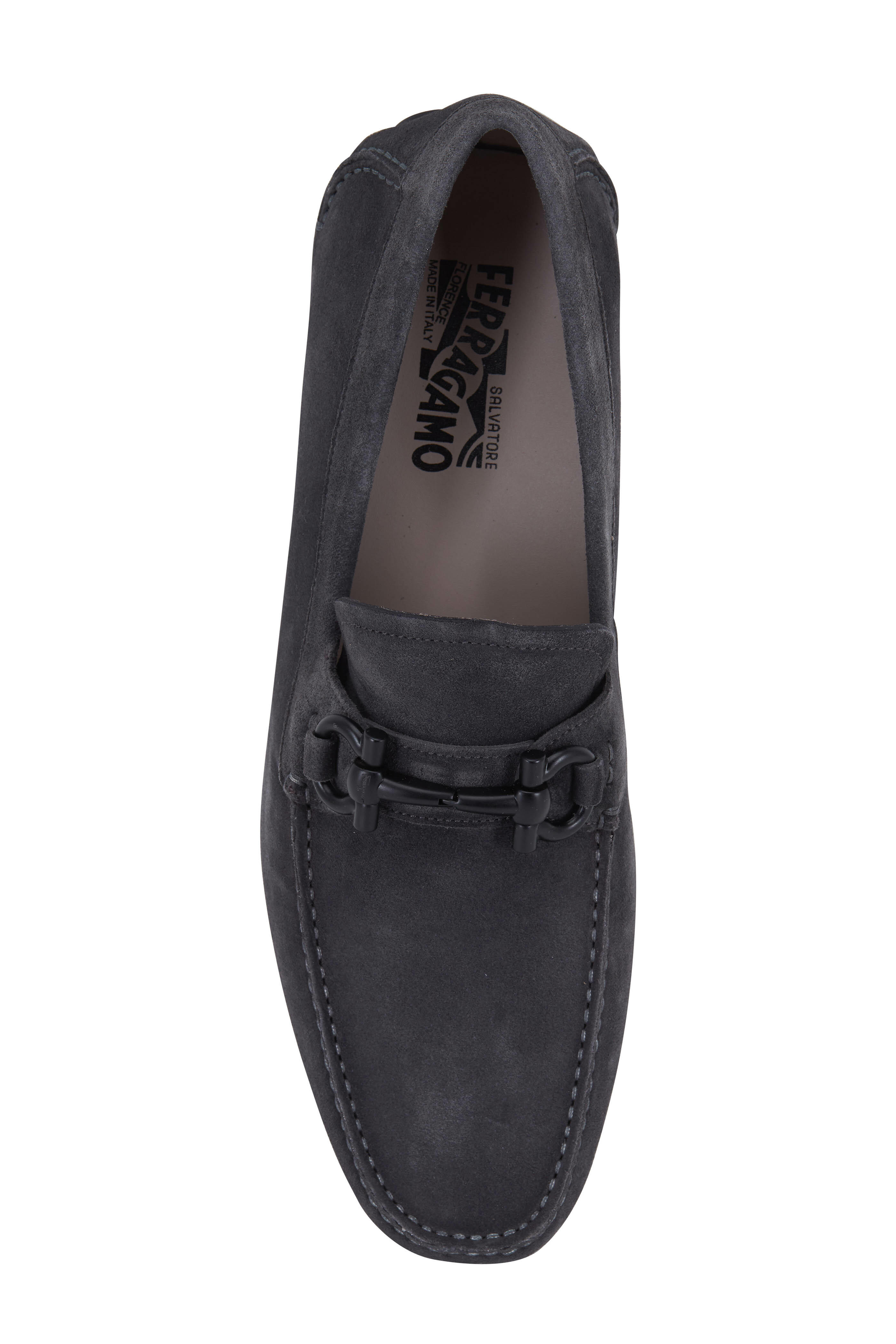 Ferragamo - Parigi Asfalto Gray Suede Bit Driver