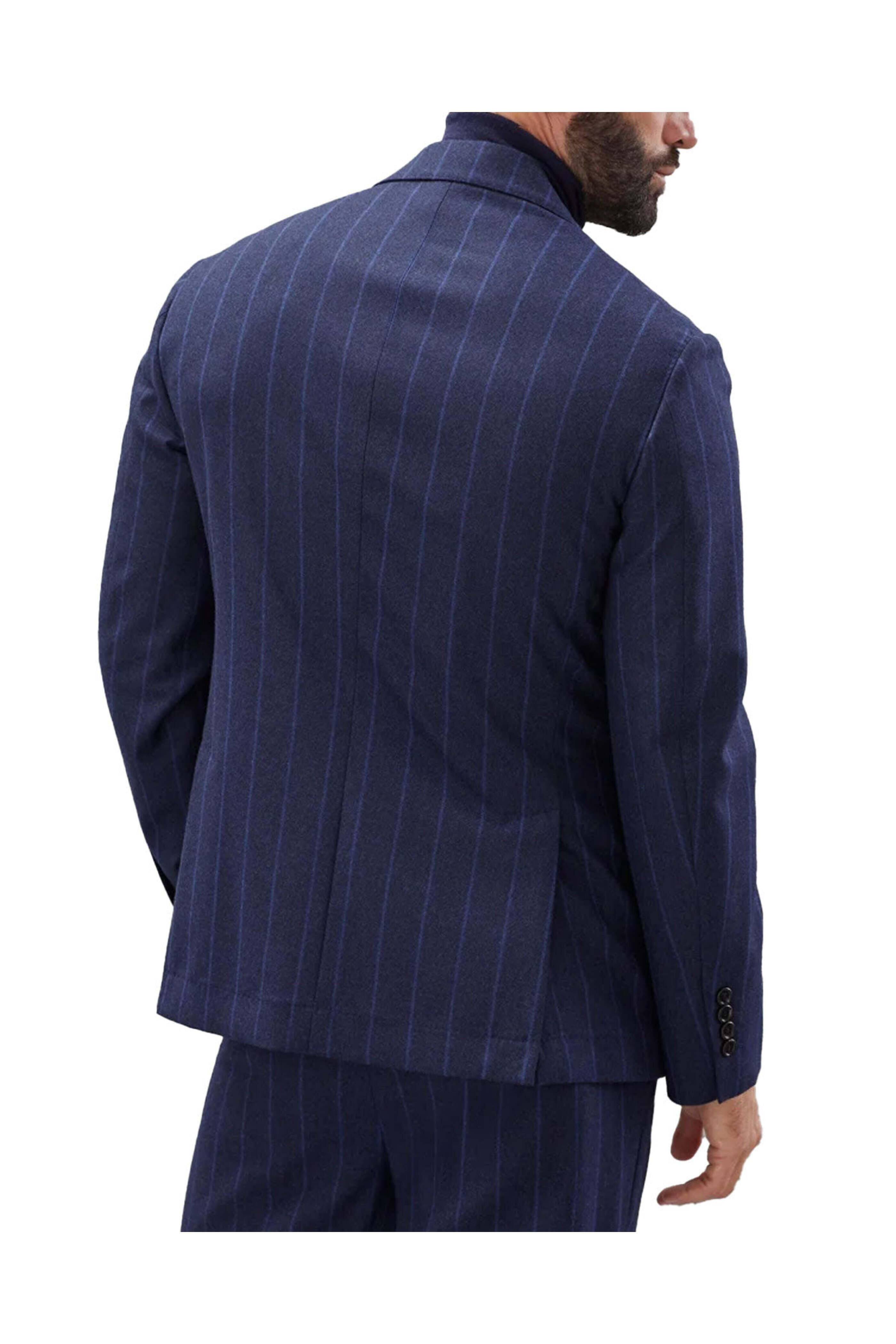 Brunello Cucinelli - Blue Denim Light Flannel Stripe Suit