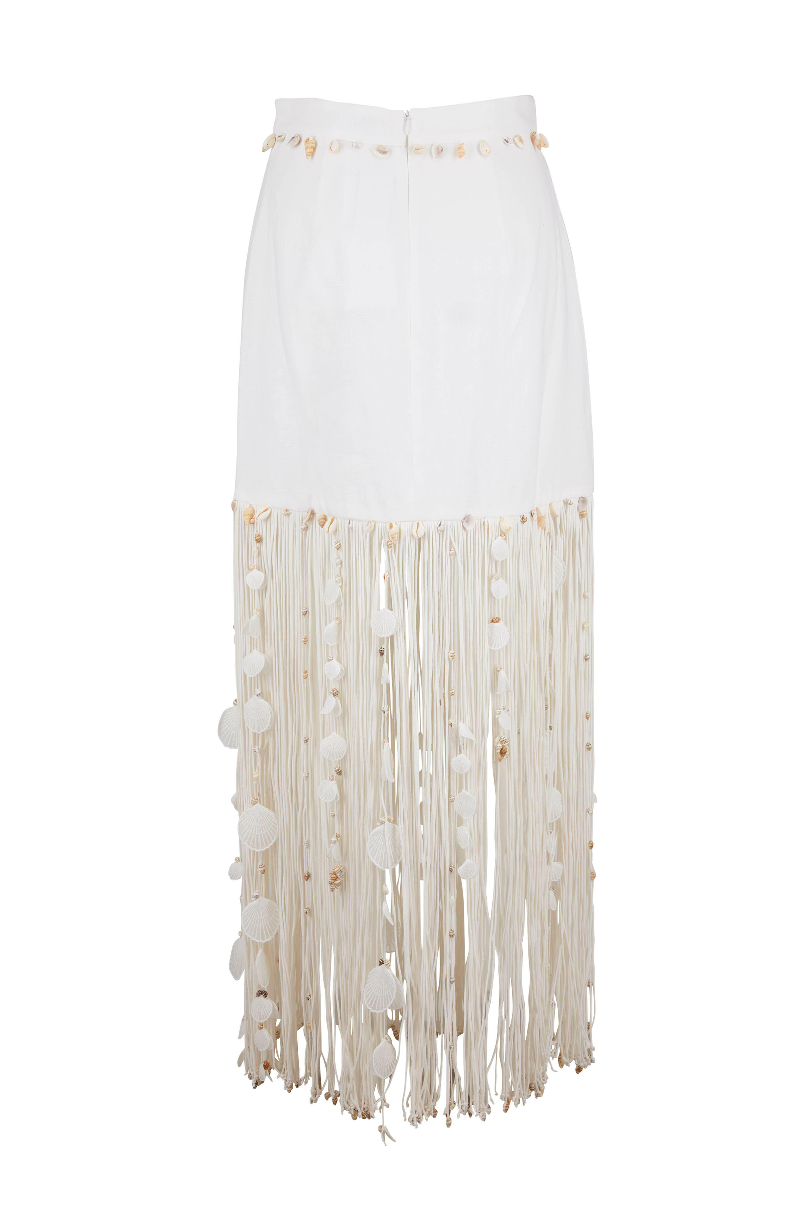 Zimmermann - Postcard Ivory Shell Fringe Skirt | Mitchell Stores