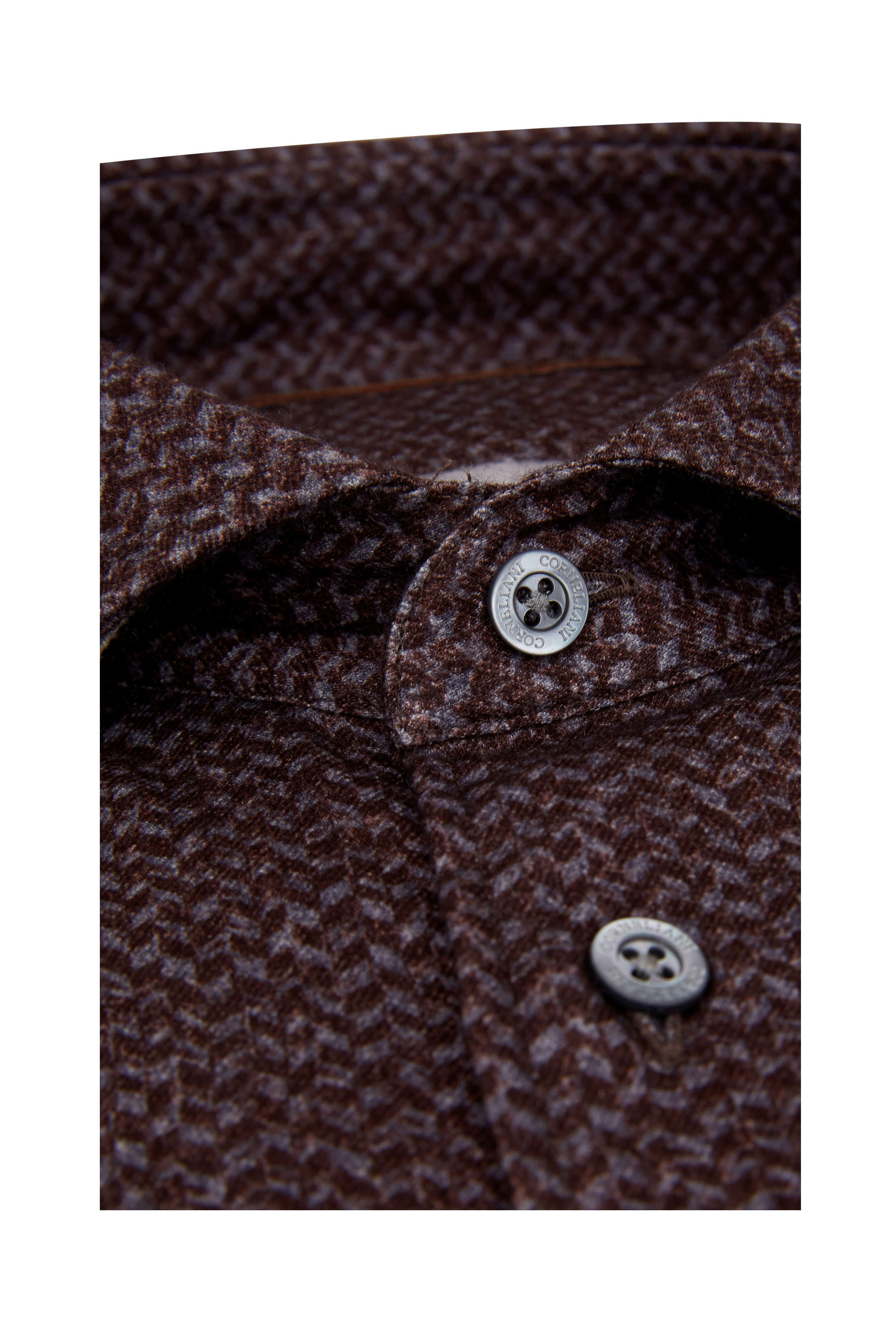 Corneliani - Burgundy Herringbone Sport Shirt