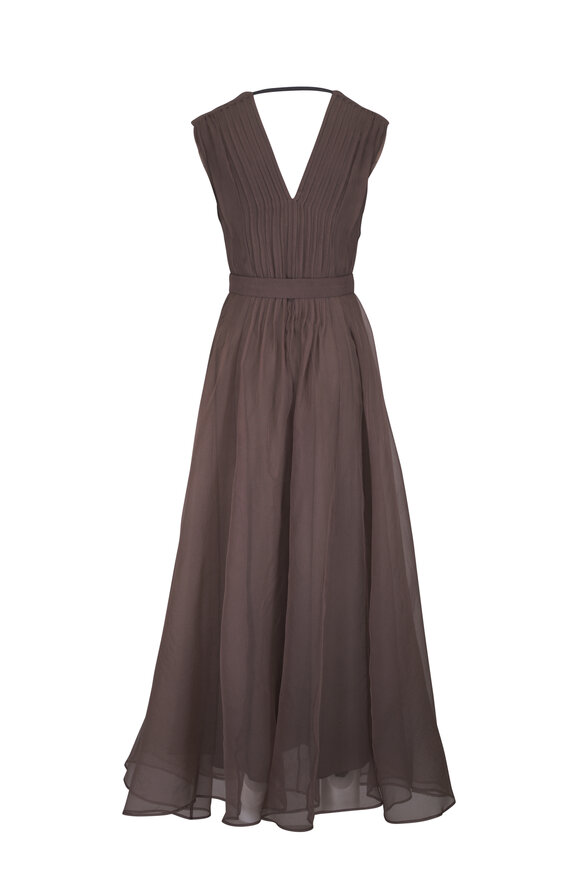 Brunello Cucinelli MD828SB899C572 関税送料込 Brunello Cucinelli - Black Stretch Cotton Monili Tie Dress