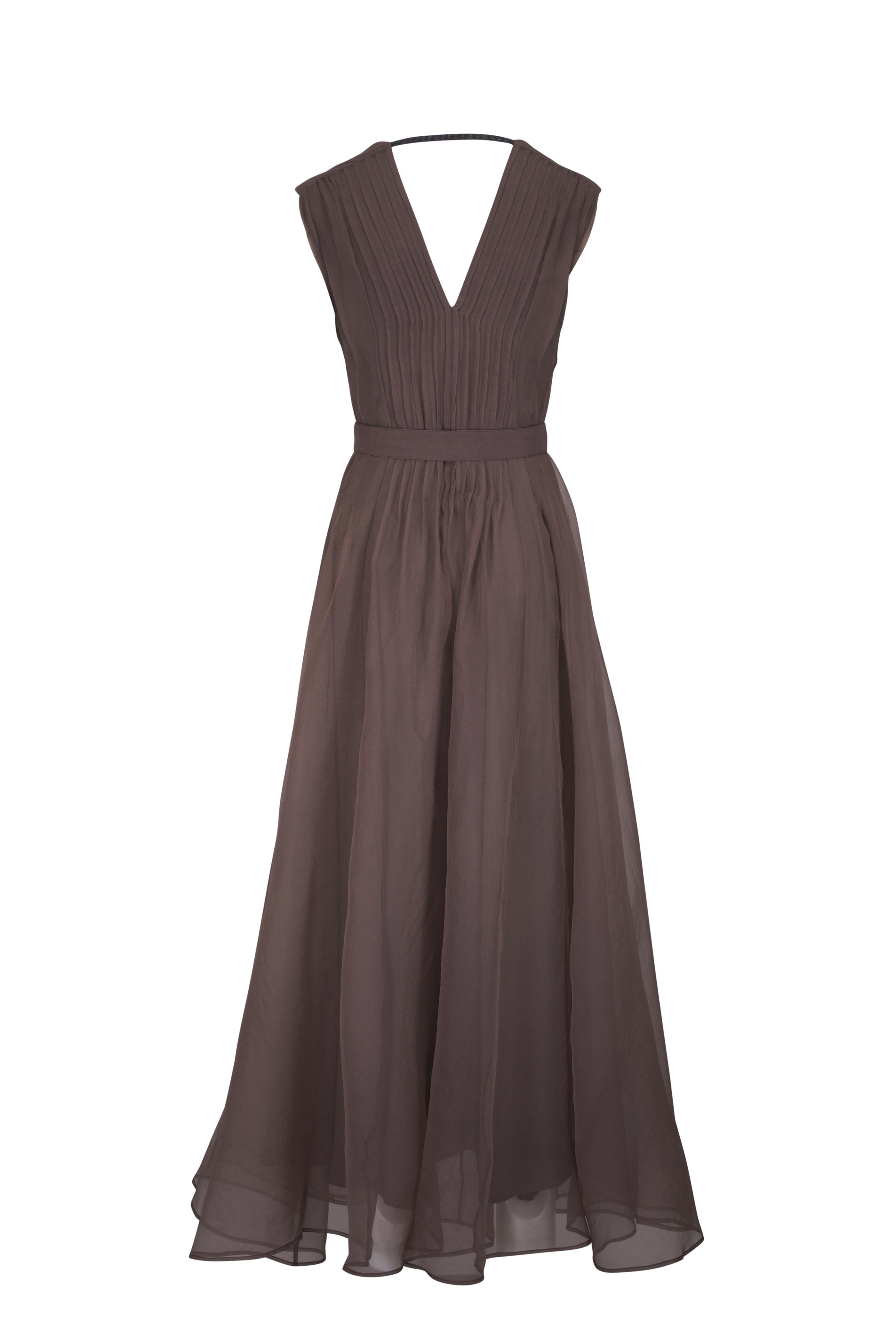 Brunello Cucinelli - Chestnut Crispy Silk Gown
