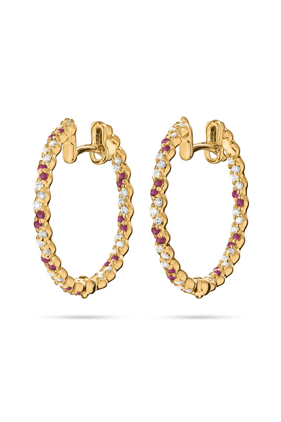 Paul Morelli - Pinpoint Diamond & Ruby Hoops