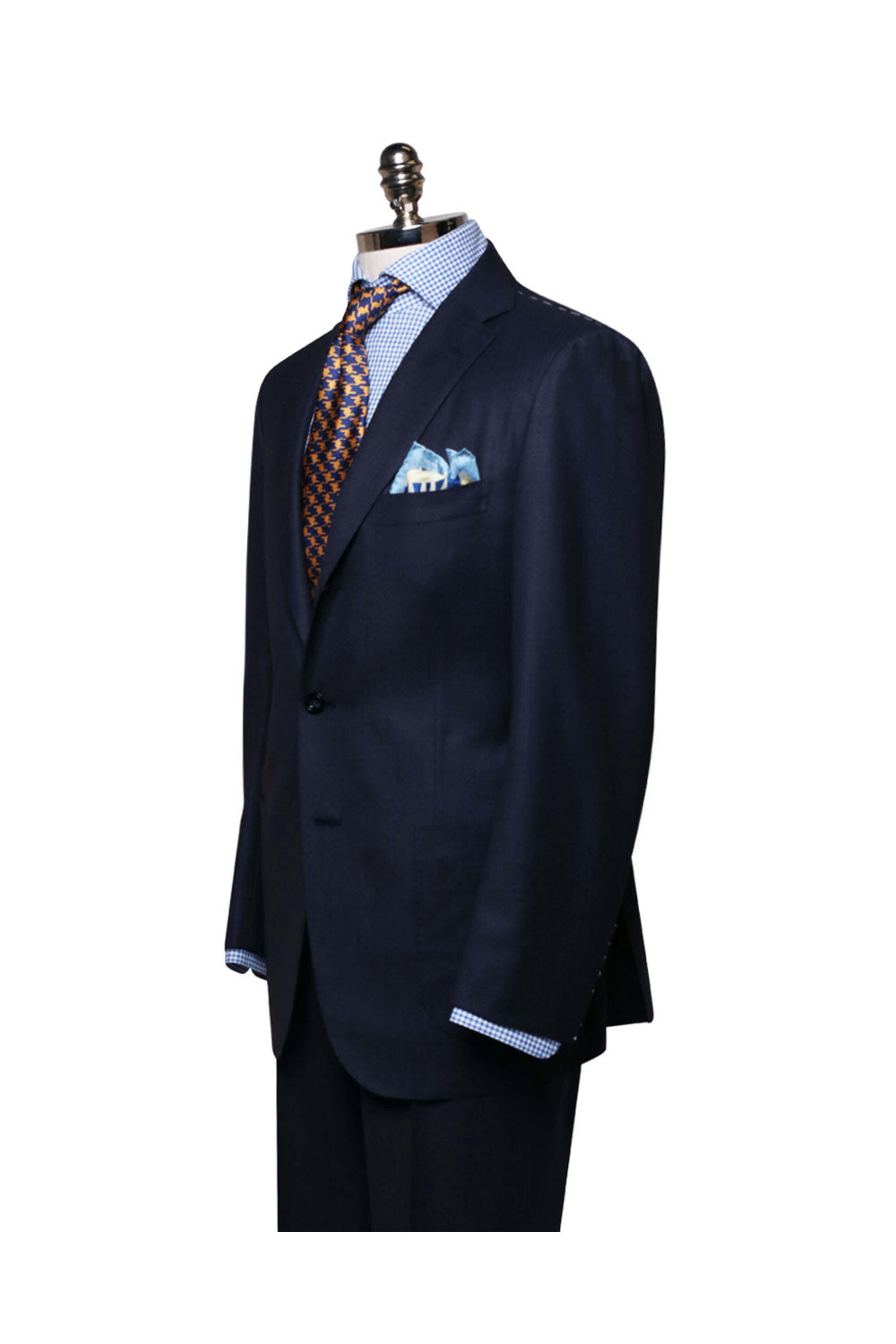 Kiton - Textured Navy Suit