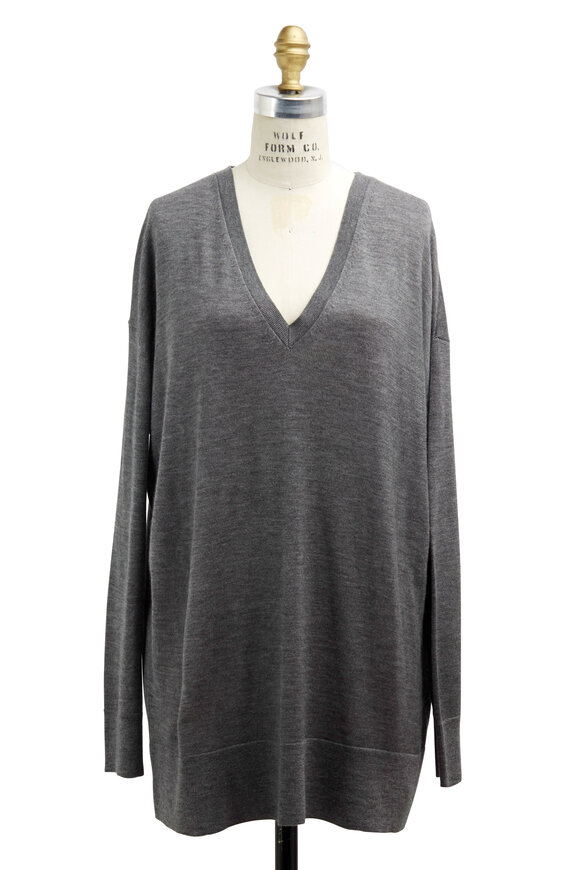 The Row - Amherst Gray Cashmere & Silk Sweater
