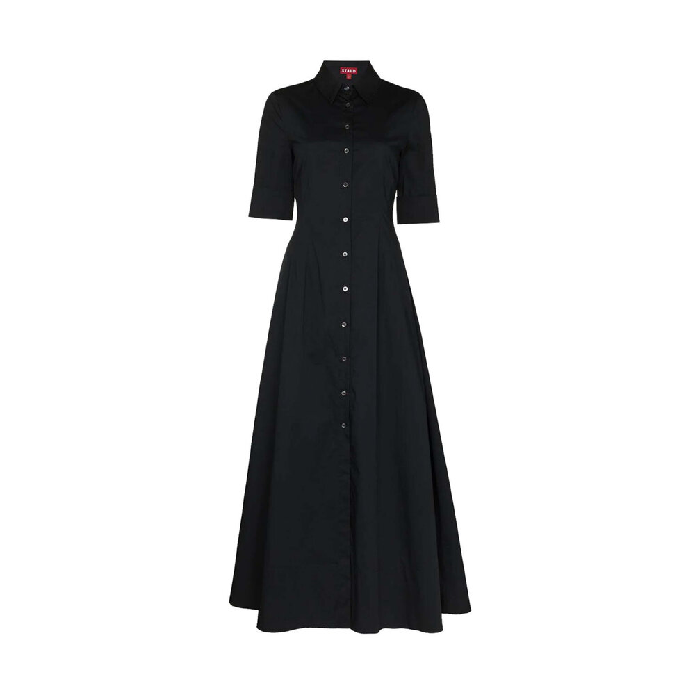Staud - Black Button Down Joan Maxi Dress | Mitchell Stores