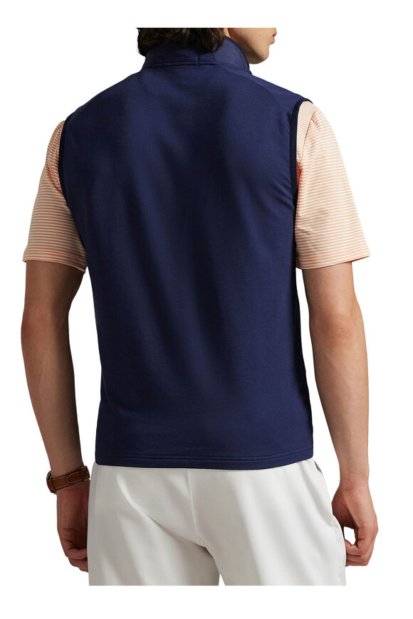 RLX Ralph Lauren Navy Wool Mock Neck Vest - view 4