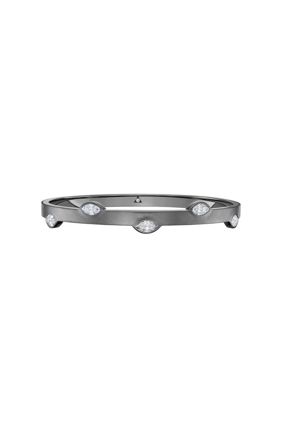 Ruchi 18k Black Rhodium Lukerti Diamond Bangle - view 1