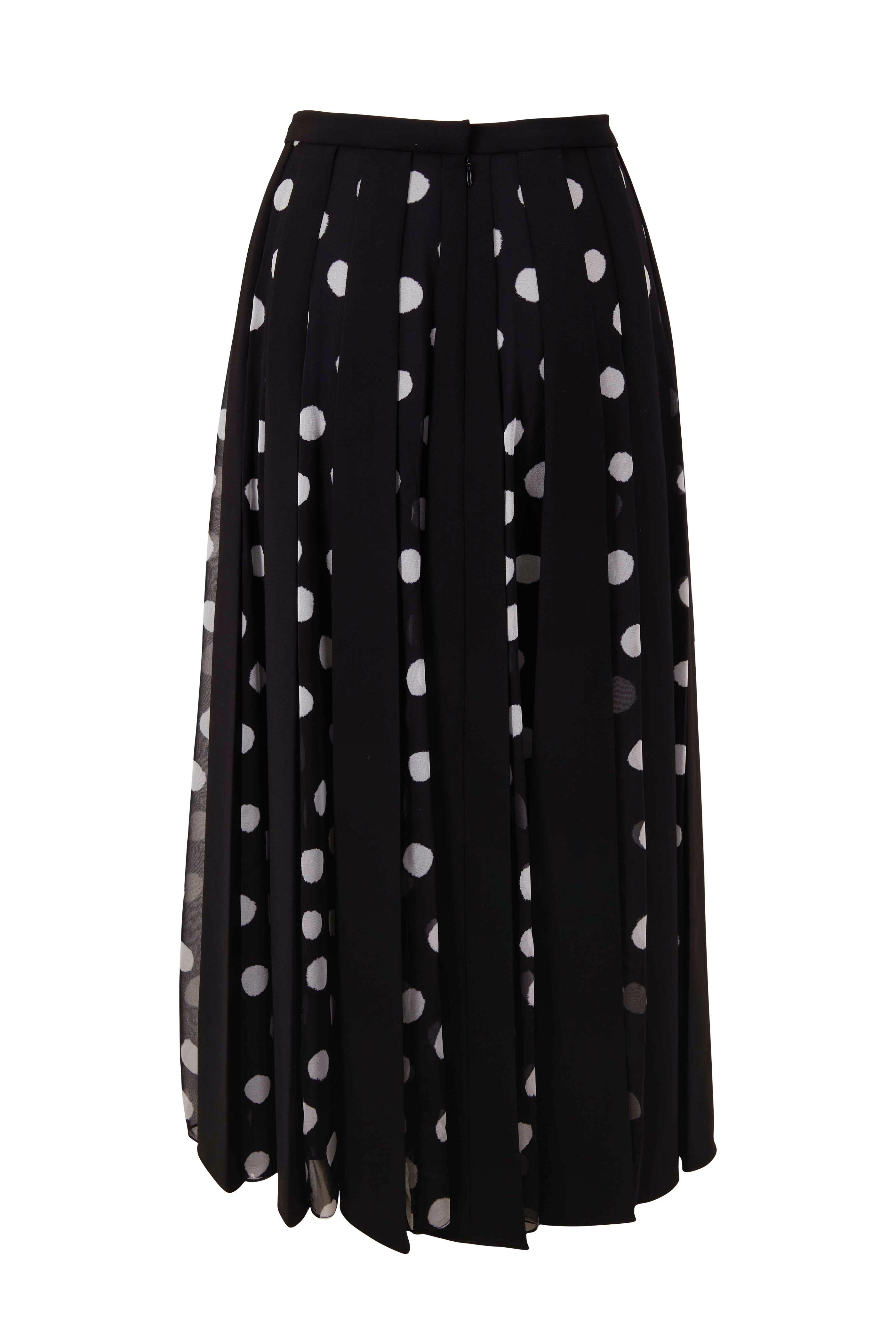 Carolina Herrera - Black & White Paneled A-Line Skirt