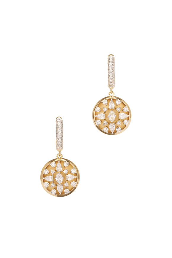 Mariani 18k Yellow Gold Aurora Diamond Drop Earrings - view 1