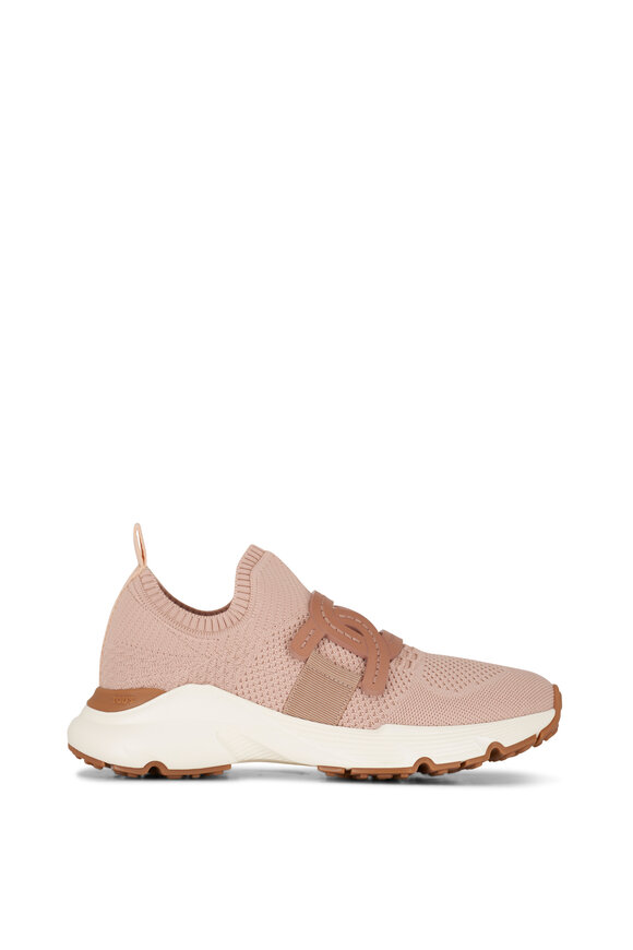 Tod's - Kate Sport Run Pink Knit & Leather Chain Sneaker