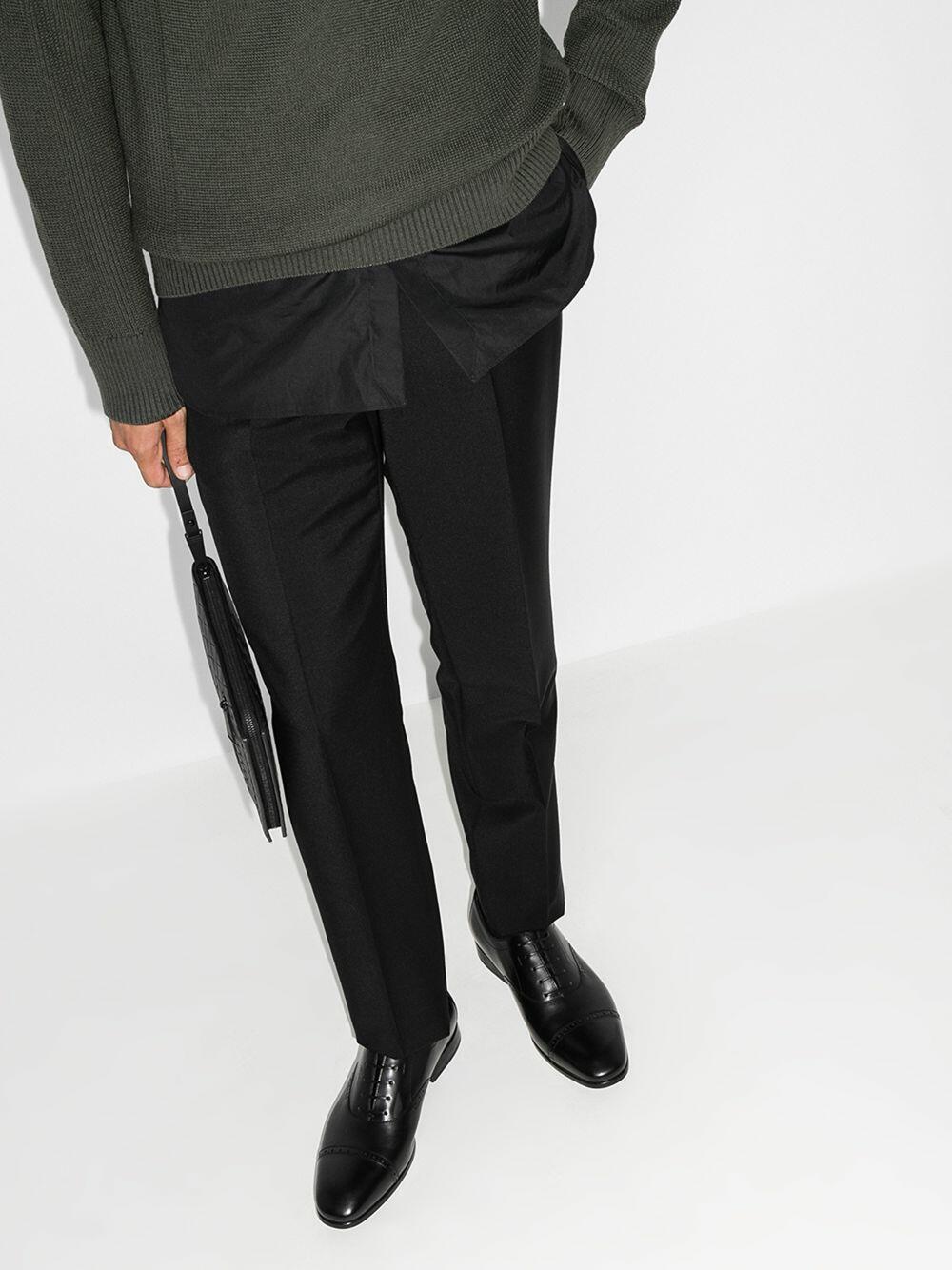 Ferragamo - Riley Black Leather Lace Up Oxford