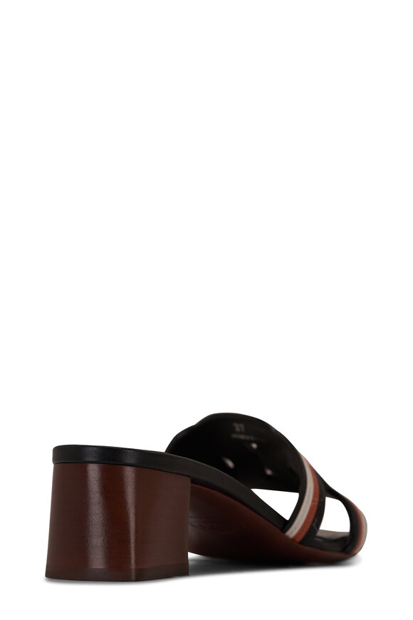 Tod's - Black, White & Brown Slide Sandal, 45mm 