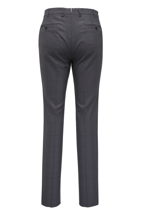 Zegna Charcoal Gray Plaid Wool Suit - view 5