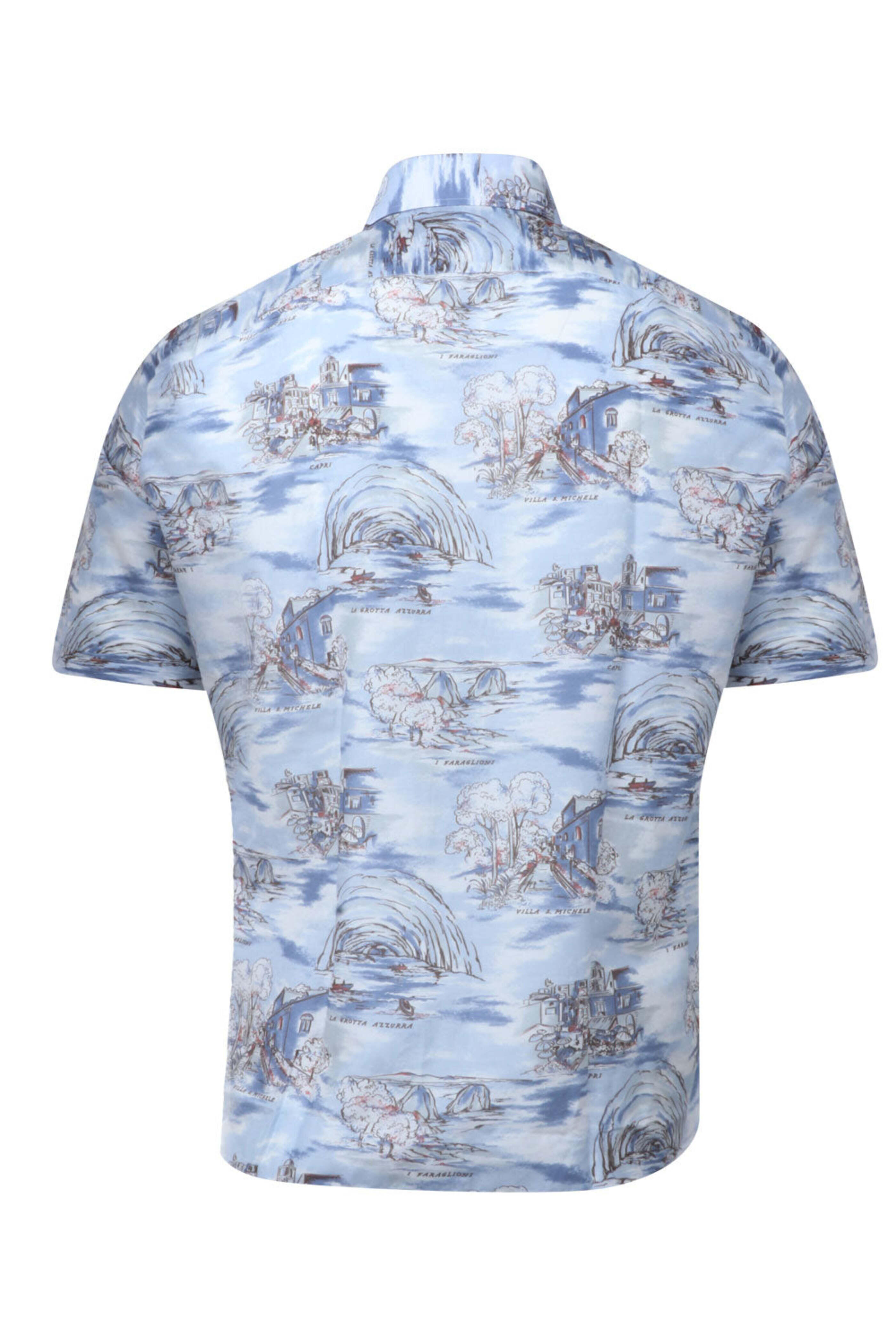 Isaia - Multicolor River Motif Dress Shirt