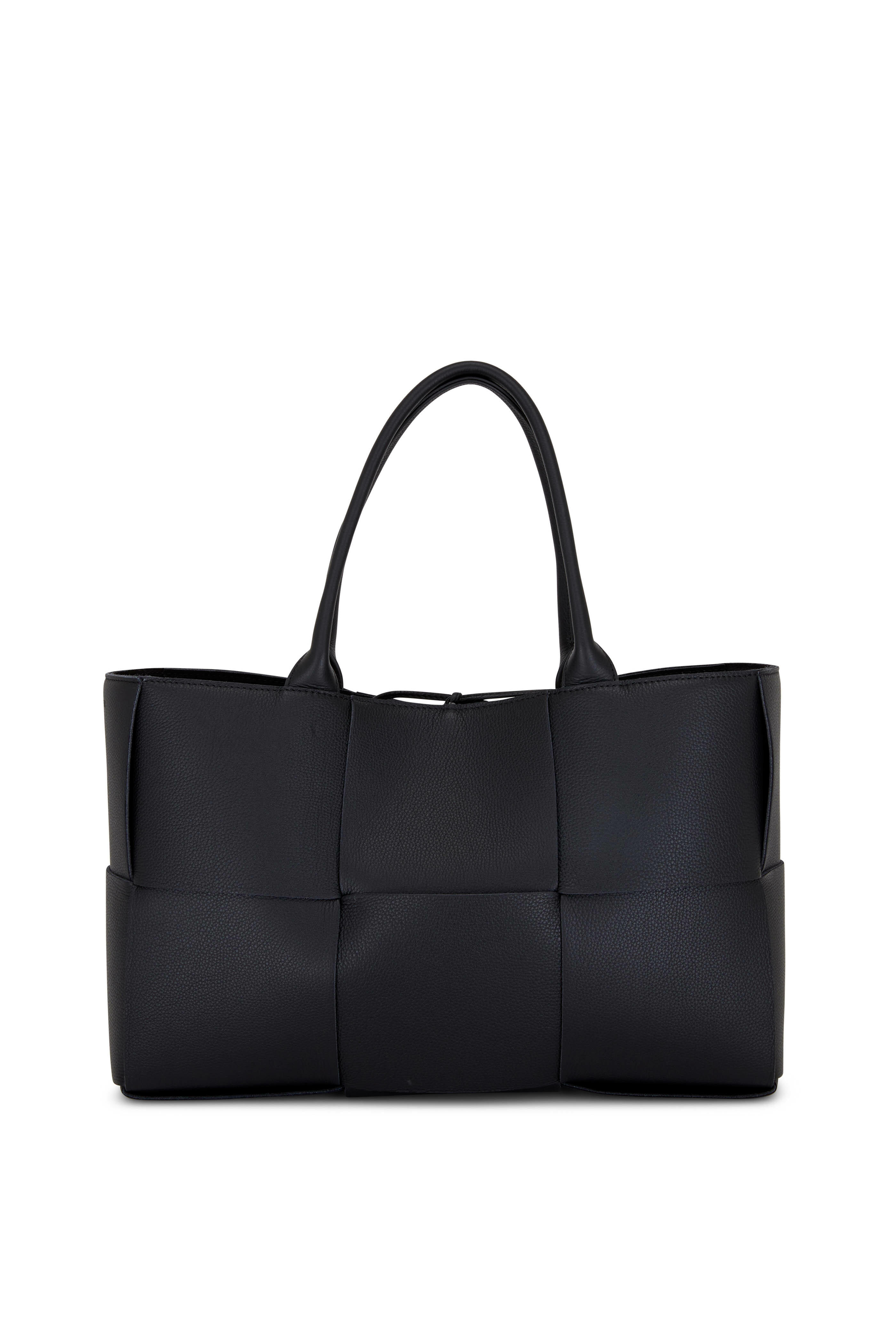 Bottega Veneta - Acro Black Wide Woven Leather Large Tote