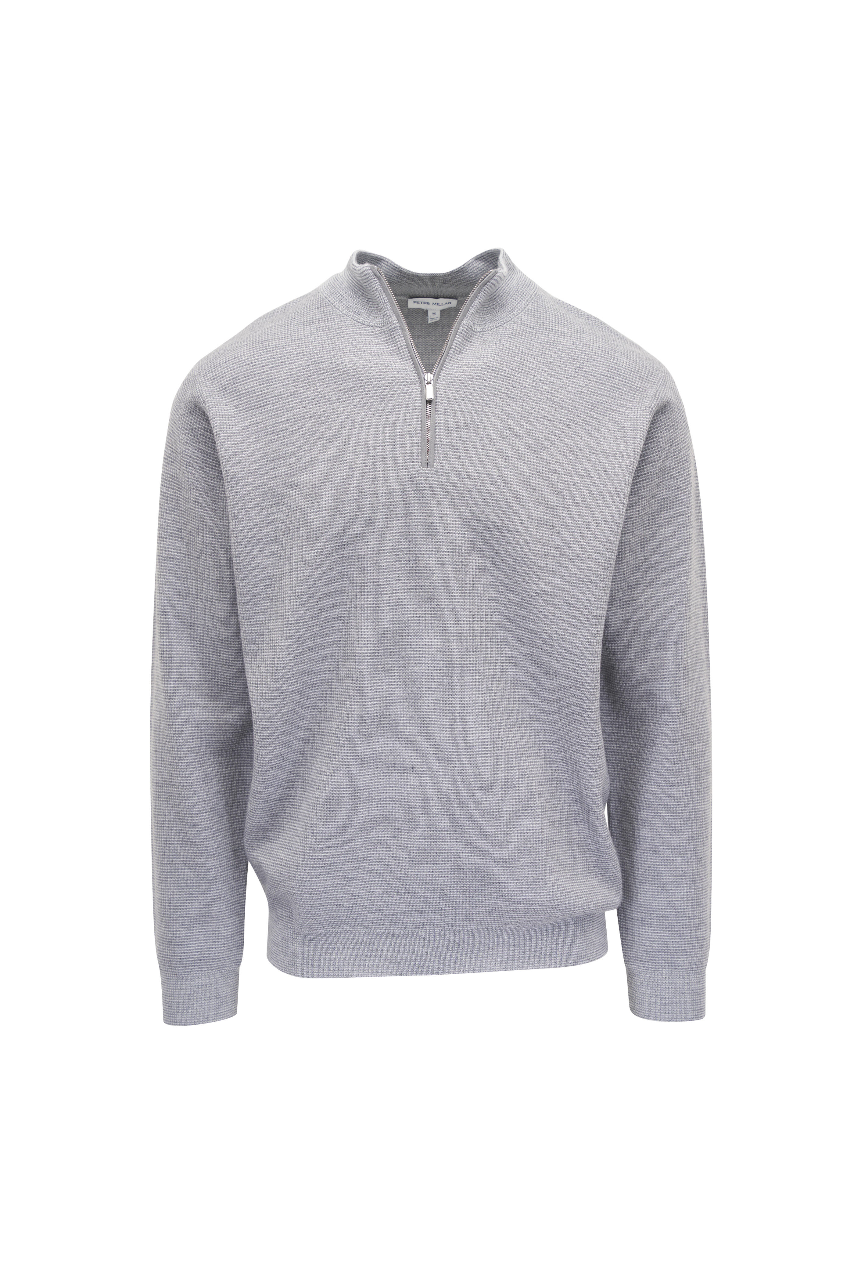 Peter Millar - West British Gray Quarter Zip Sweater