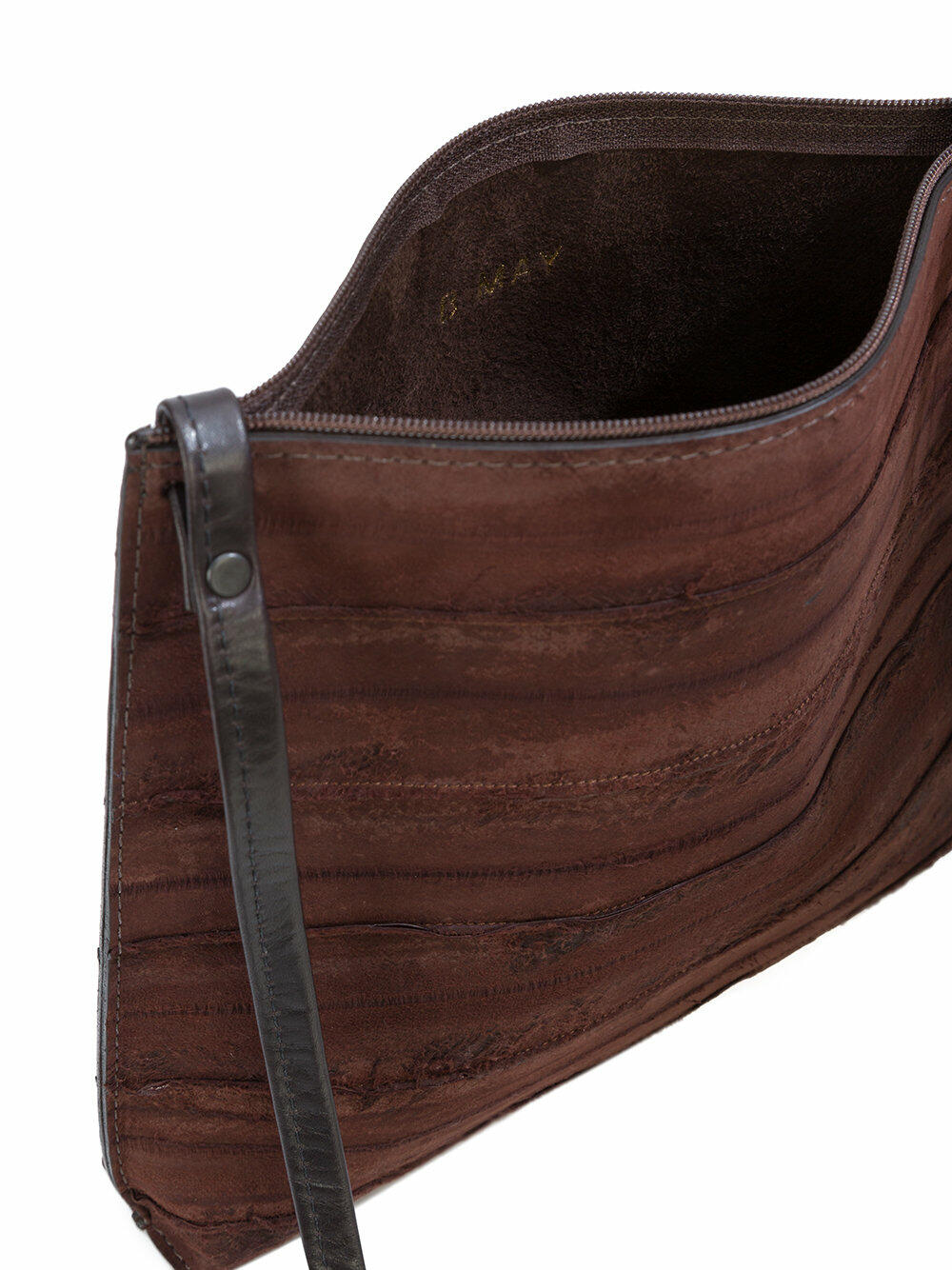 B May Bags - Espresso Reverse Eel Large Strappy Pouch