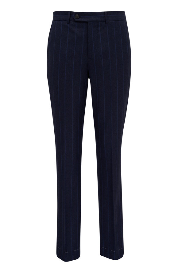 Brunello Cucinelli - Navy Striped Wool Suit