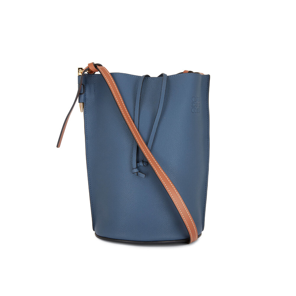 Loewe Gate Bucket Bag Leather Medium Blue