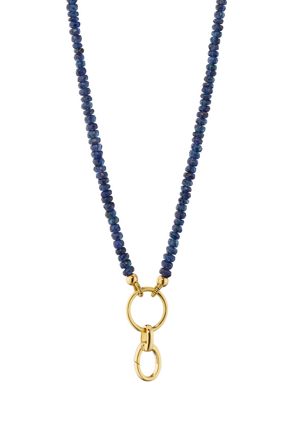 Monica Rich Kosann 18k Yellow Gold Blue Sapphire Beaded Necklace