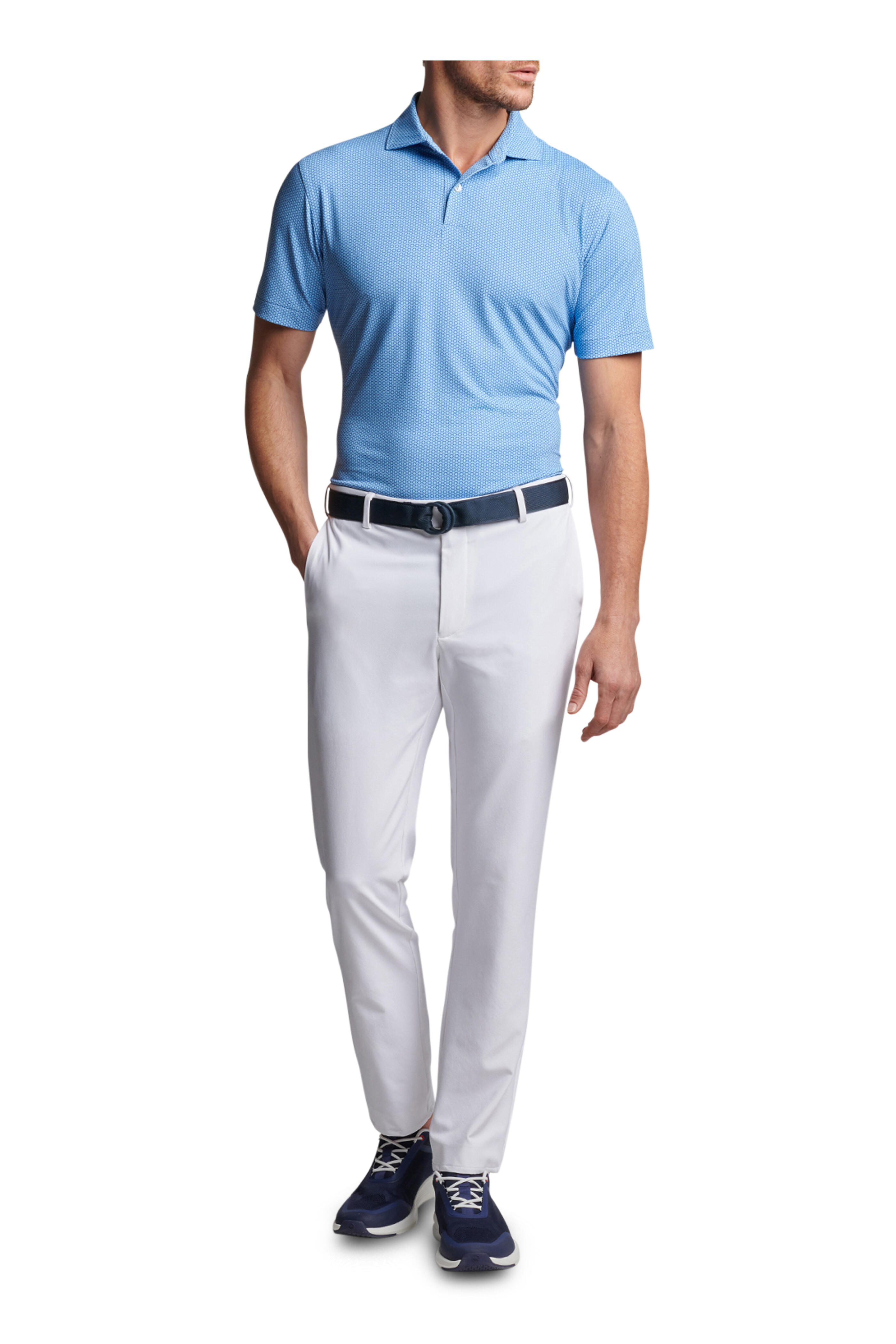 Light Grey Melange Jersey Polo Collar Golf Shirt Shirt