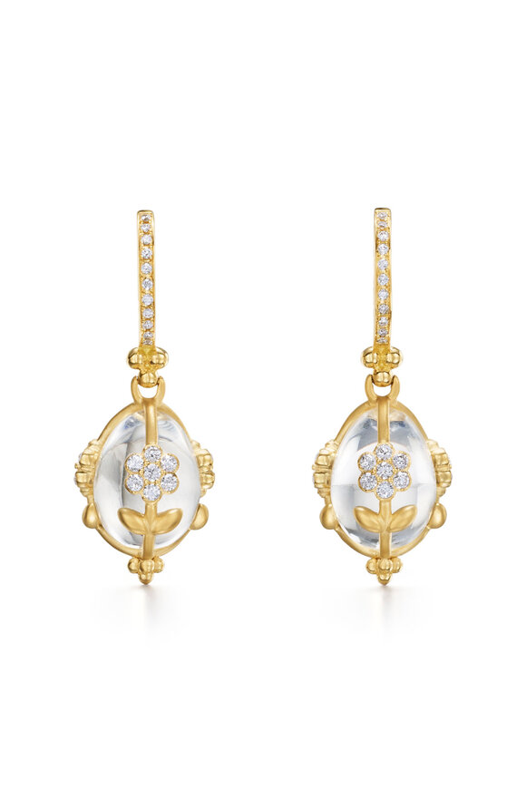Temple St. Clair 18k Gold Diamond Fiori Amulet Earrings