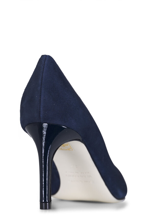 Ron White Cindy Navy Suede Pump, 75mm - view 3