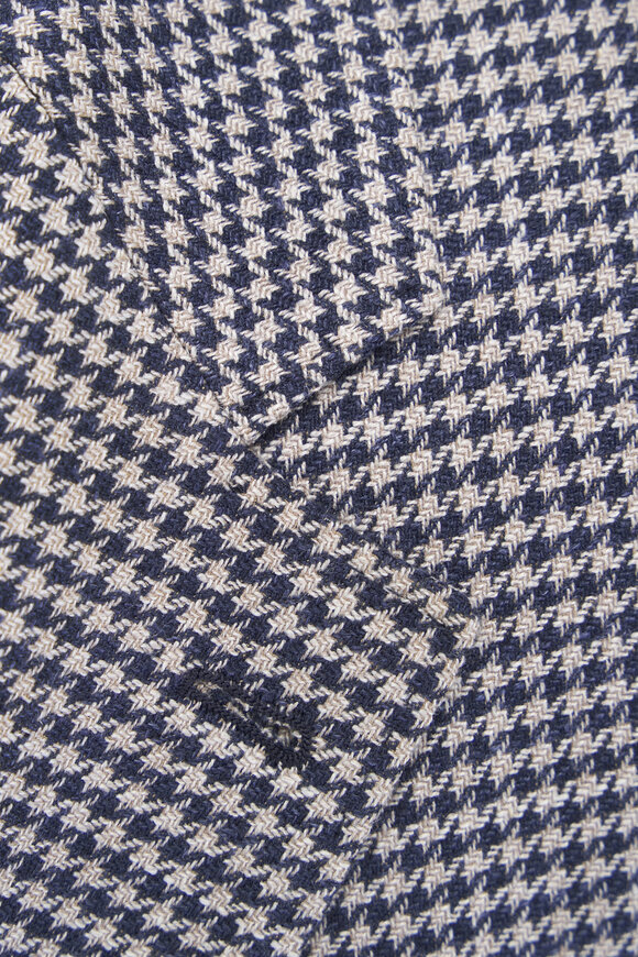 Brunello Cucinelli - Blue & Tan Houndstooth Sportcoat