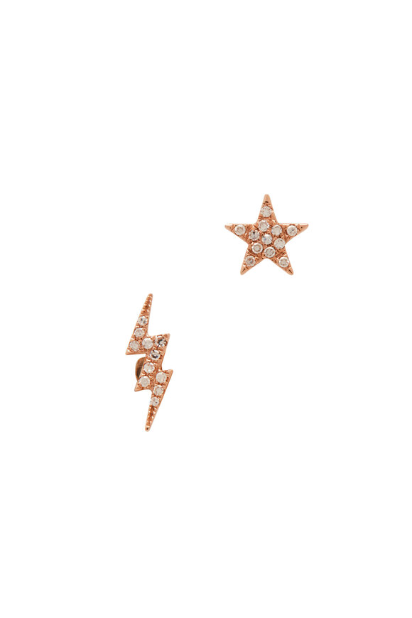 Kai Linz - Diamond Star & Lightning Bolt Stud Earrings