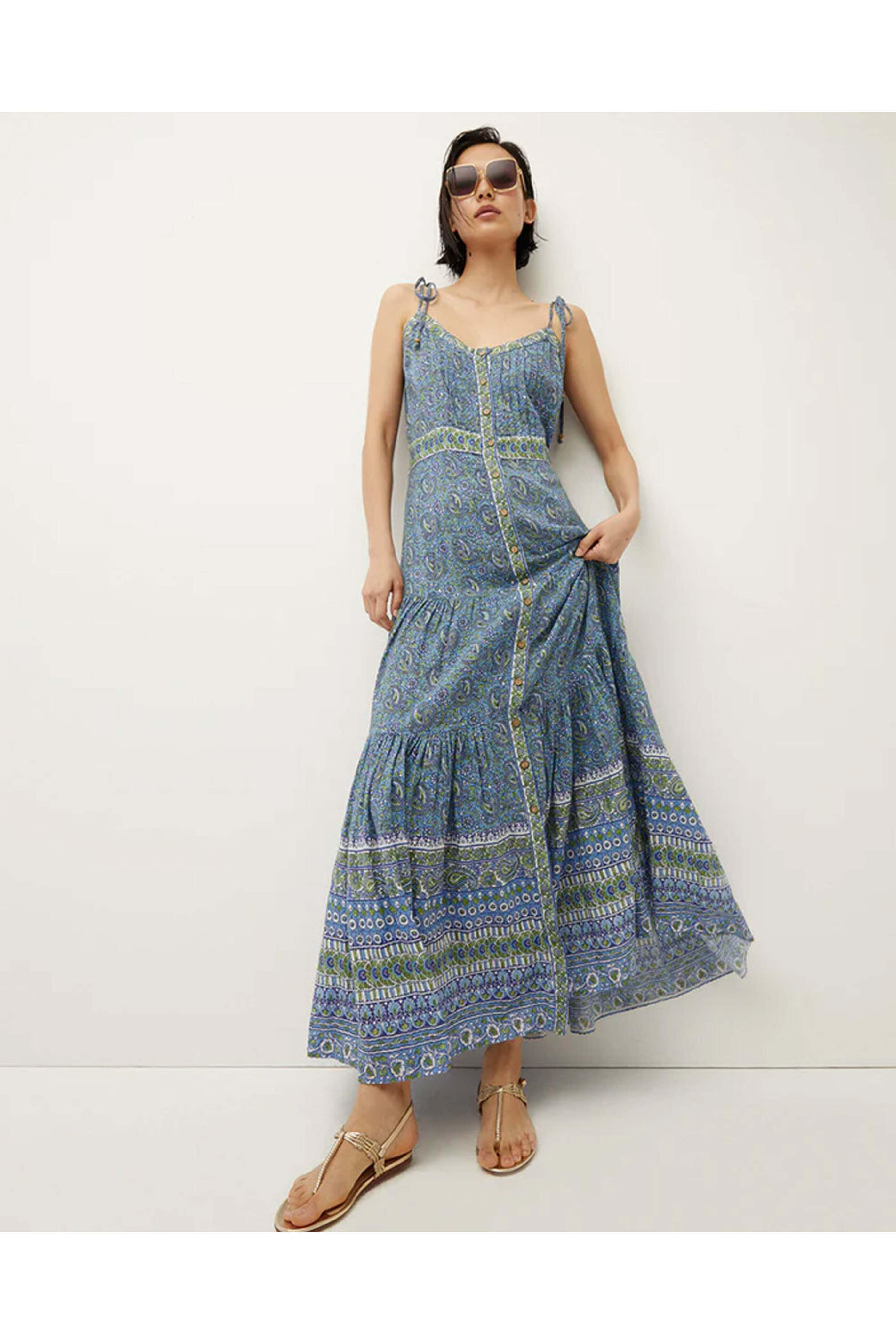 Veronica Beard - Windansea Blue Multi Maxi-Dress