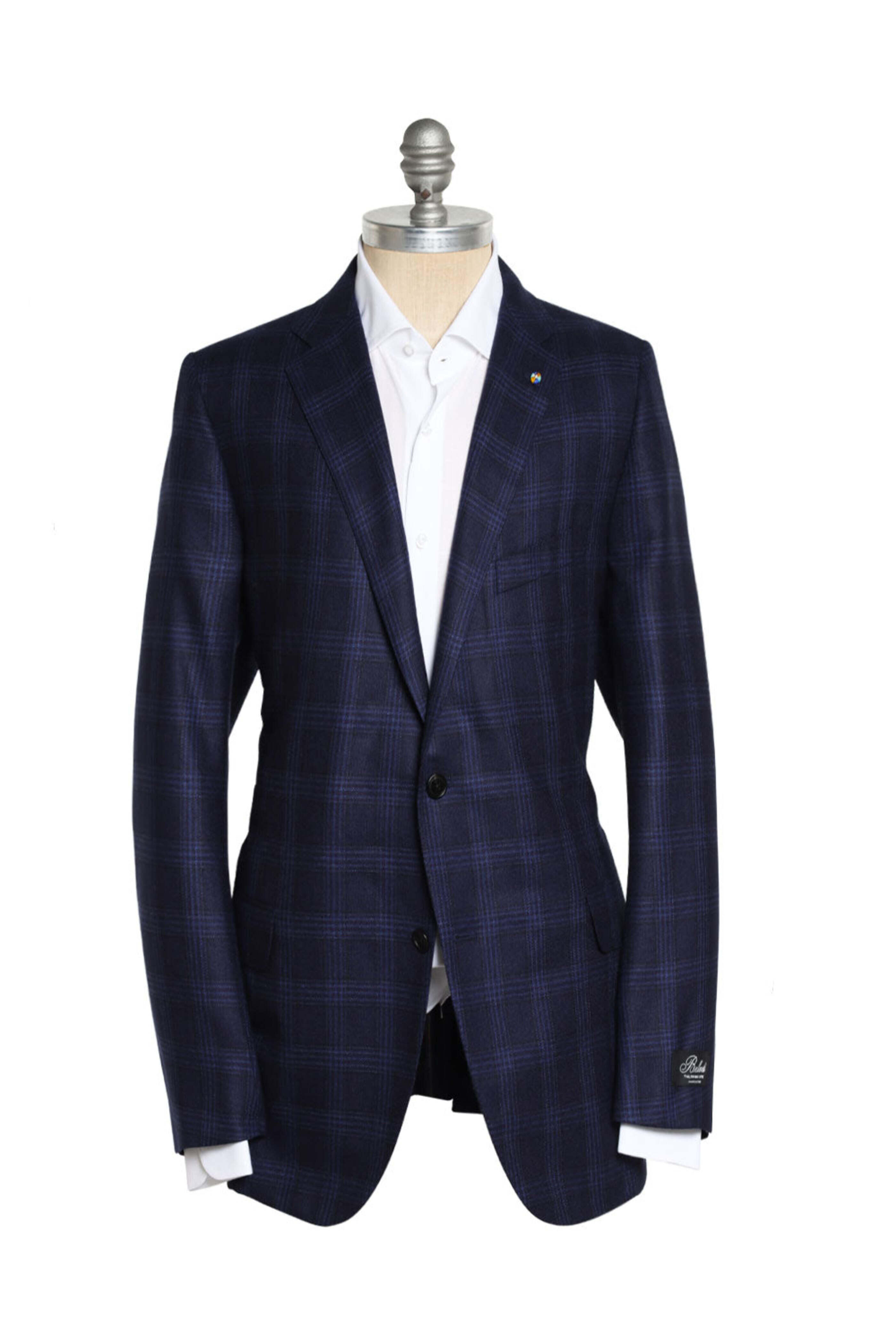 Belvest - Navy Silk Blend Plaid Sportcoat