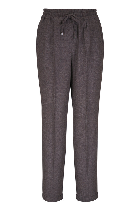 Kiton Chocolate Tie Waist Jogger - view 1