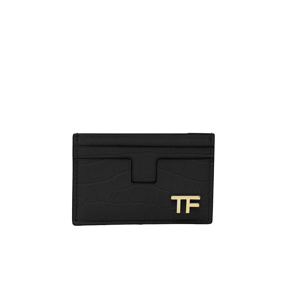 【関税＆送料込み】Tom Ford Leather Card Holder TOM FORD Men's T-Line Grained Leather Card Holder | Neiman