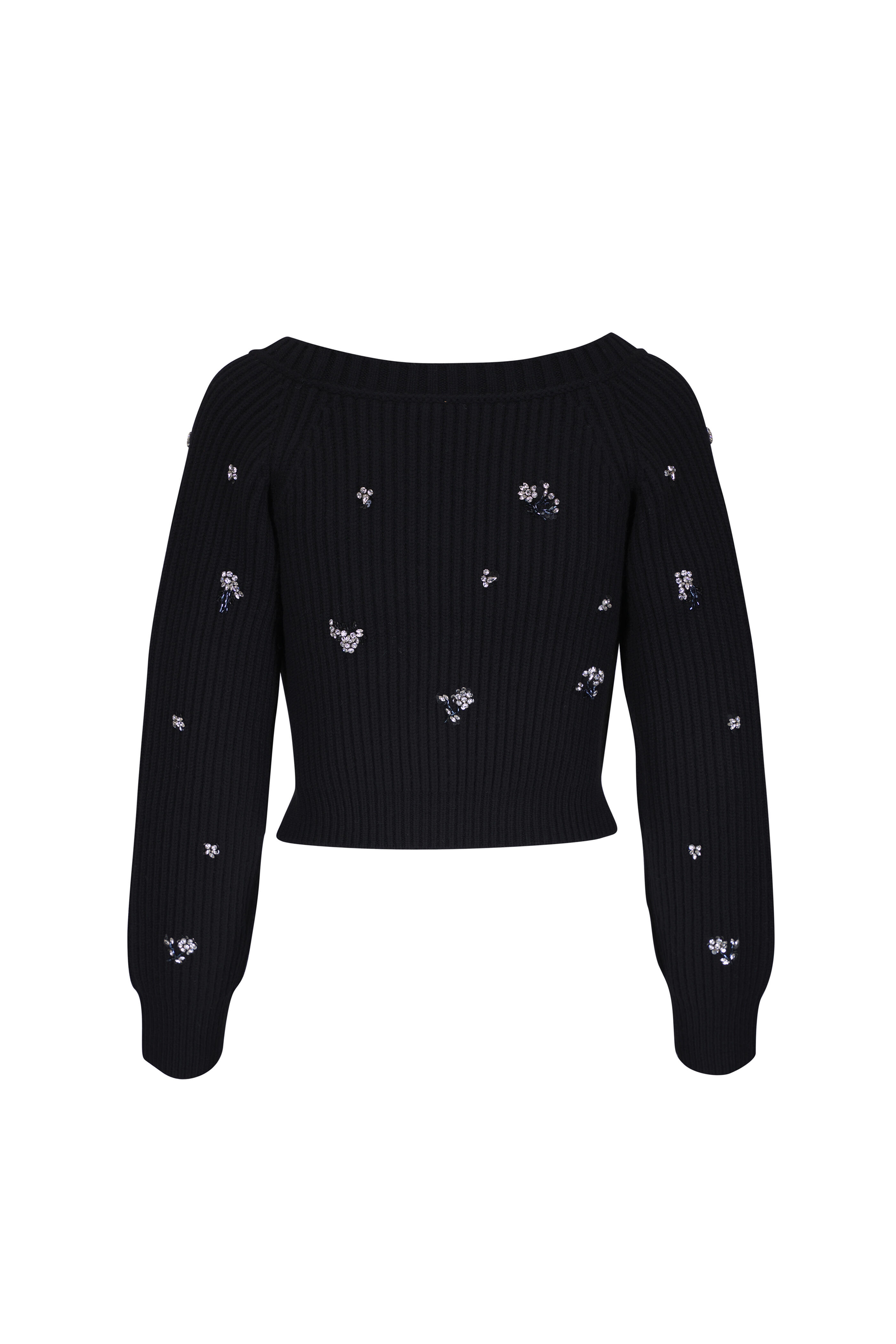 Simkhai - Novah Black Embellished Knit Cardigan