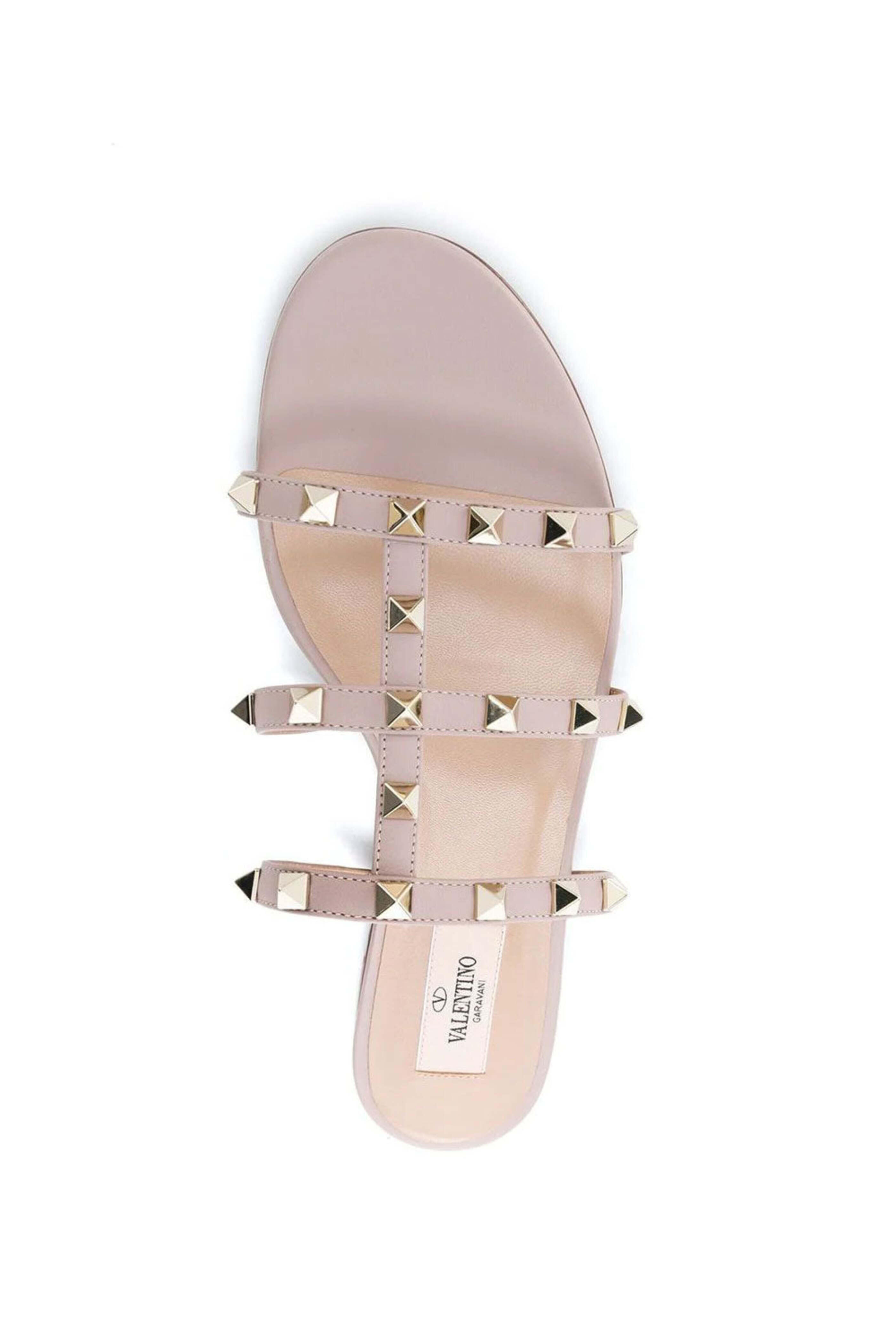 Valentino Garavani - Rockstud Slide Sandal in Poudre