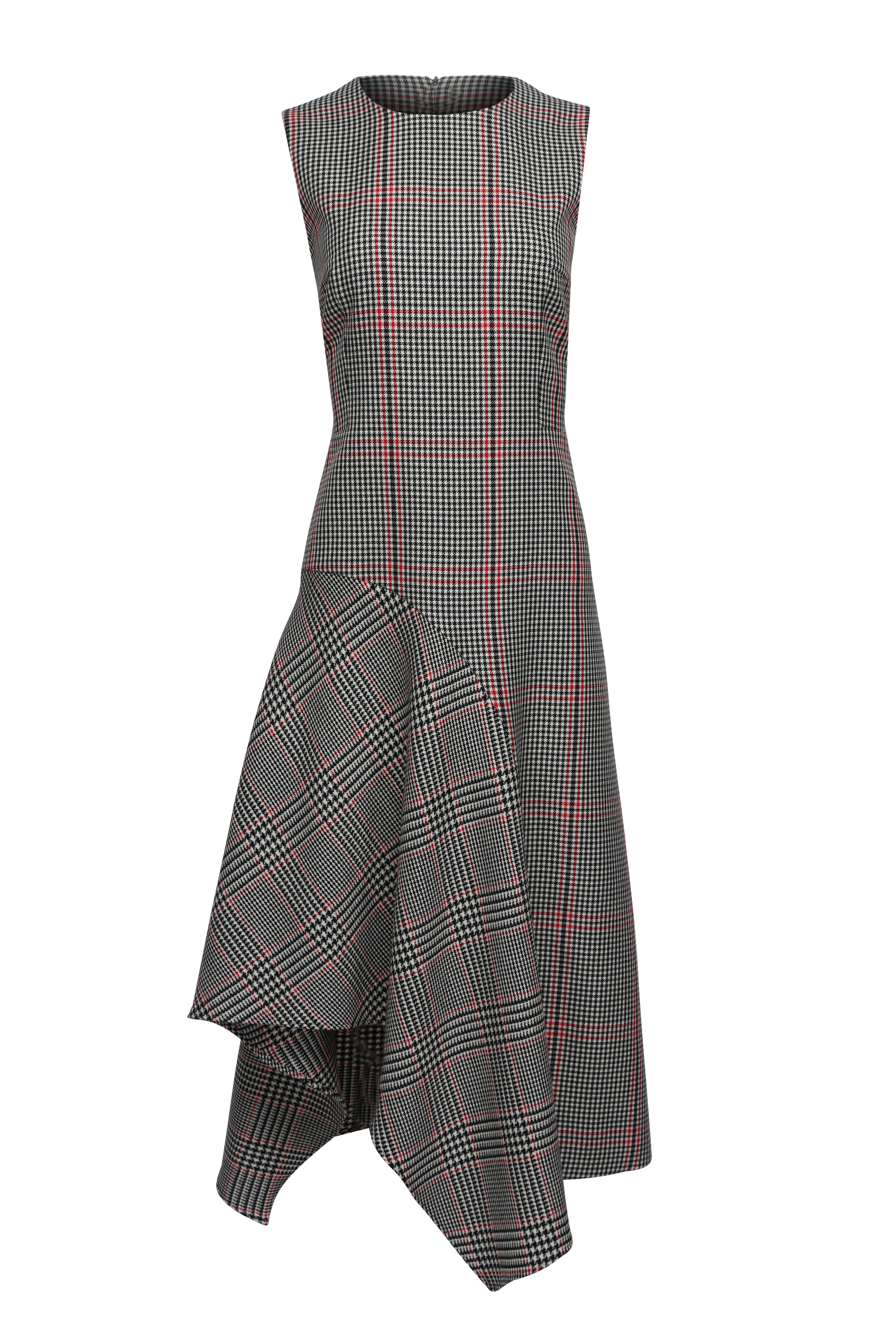 Akris Punto - Cream & Black Houndstooth Midi Dress