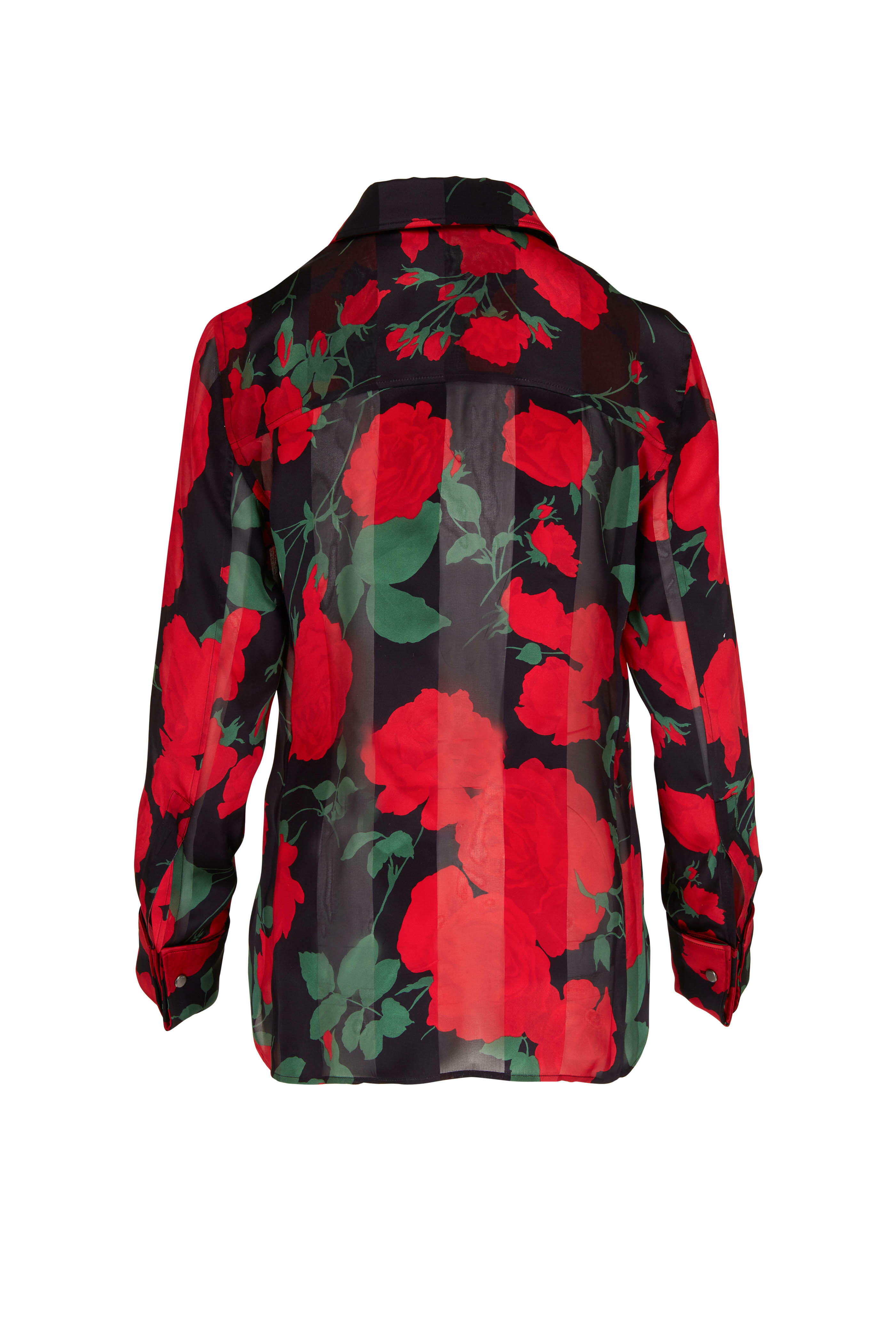 Saint Laurent - Rose Print Chiffon Shirt | Mitchell Stores
