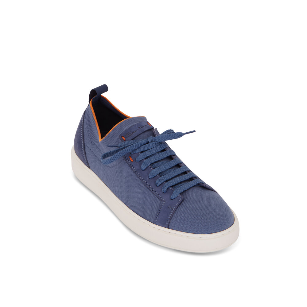 Santoni - Daftest Blue Knit Sneaker | Mitchell Stores